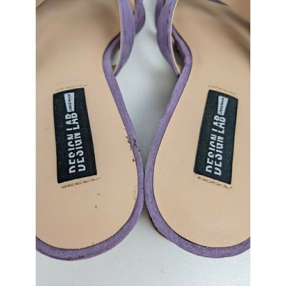 Purple strappy slip on sandals block heel low heel Design lab size 7.5 - Picture 6 of 8